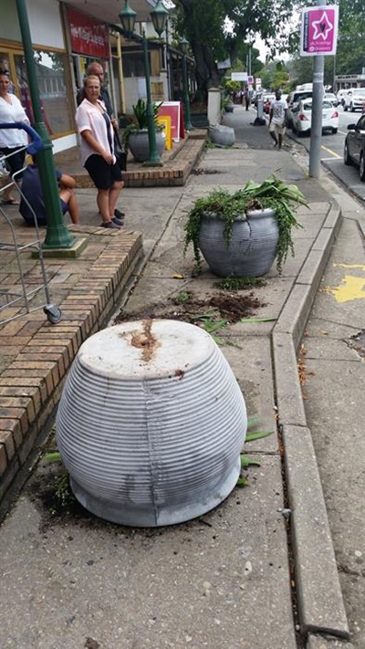Vandals destroy planters